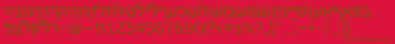Шрифт BenzionhebrewttItalic – коричневые шрифты на красном фоне