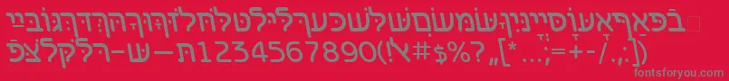 BenzionhebrewttItalic Font – Gray Fonts on Red Background