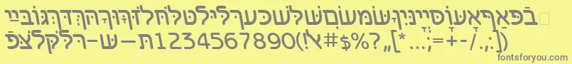 Шрифт BenzionhebrewttItalic – серые шрифты на жёлтом фоне