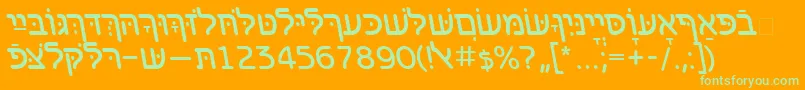 Шрифт BenzionhebrewttItalic – зелёные шрифты на оранжевом фоне