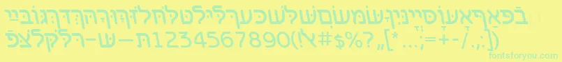 Шрифт BenzionhebrewttItalic – зелёные шрифты на жёлтом фоне