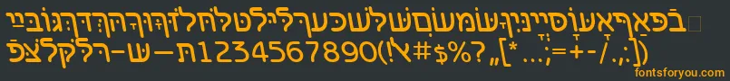 BenzionhebrewttItalic-Schriftart – Orangefarbene Schriften auf schwarzem Hintergrund