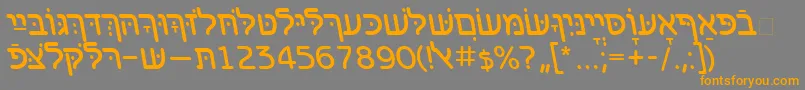 BenzionhebrewttItalic Font – Orange Fonts on Gray Background