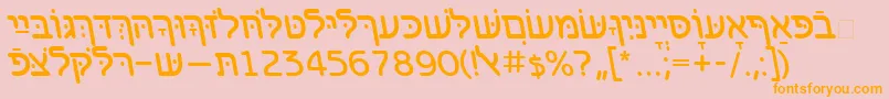 BenzionhebrewttItalic Font – Orange Fonts on Pink Background