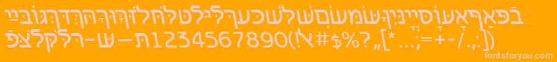 フォントBenzionhebrewttItalic – オレンジの背景にピンクのフォント