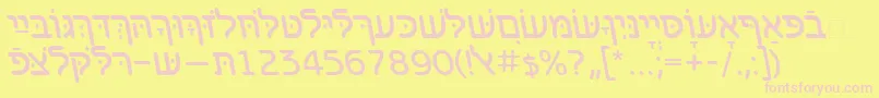 BenzionhebrewttItalic Font – Pink Fonts on Yellow Background