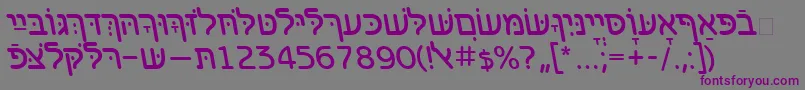 Шрифт BenzionhebrewttItalic – фиолетовые шрифты на сером фоне
