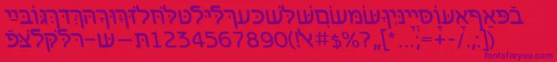 BenzionhebrewttItalic Font – Purple Fonts on Red Background