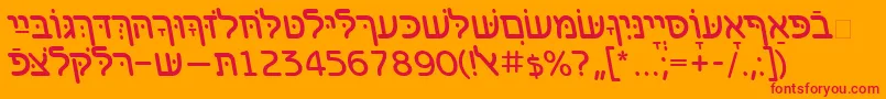 BenzionhebrewttItalic Font – Red Fonts on Orange Background