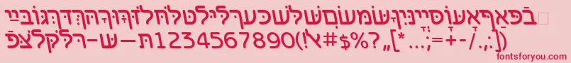 フォントBenzionhebrewttItalic – ピンクの背景に赤い文字