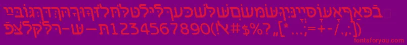 BenzionhebrewttItalic Font – Red Fonts on Purple Background