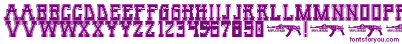 Weitere Informationen zur UmarSlabCollege-Schriftart UmarSlabCollege-Schriftart – Violette Schriften auf weißem Hintergrund