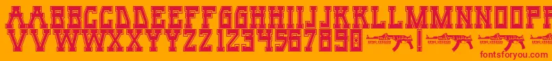 UmarSlabCollege Font – Red Fonts on Orange Background