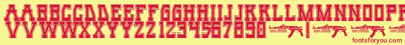 UmarSlabCollege Font – Red Fonts on Yellow Background