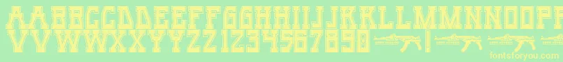 UmarSlabCollege Font – Yellow Fonts on Green Background