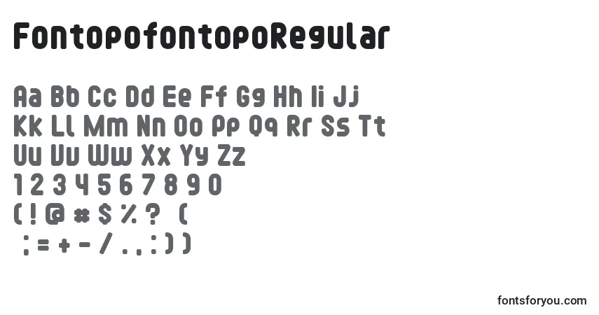 Czcionka FontopofontopoRegular – alfabet, cyfry, specjalne znaki