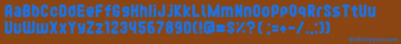 FontopofontopoRegular Font – Blue Fonts on Brown Background