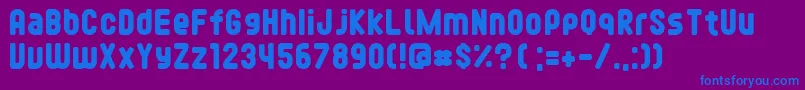 フォントFontopofontopoRegular – 紫色の背景に青い文字