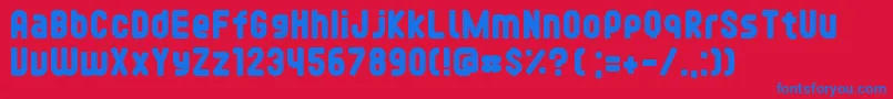 FontopofontopoRegular Font – Blue Fonts on Red Background