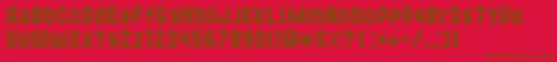 FontopofontopoRegular-Schriftart – Braune Schriften auf rotem Hintergrund