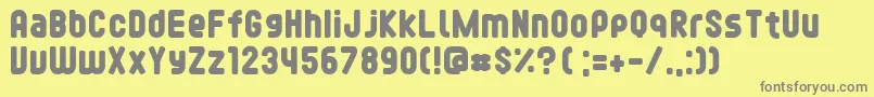 FontopofontopoRegular-fontti – harmaat kirjasimet keltaisella taustalla