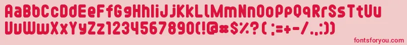 フォントFontopofontopoRegular – ピンクの背景に赤い文字