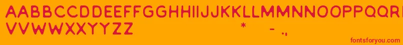 Everlong2.0-Schriftart – Rote Schriften auf orangefarbenem Hintergrund