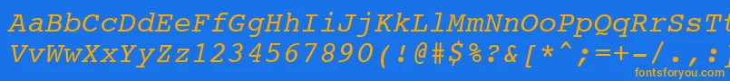 Courier10PitchItalicBt Font – Orange Fonts on Blue Background