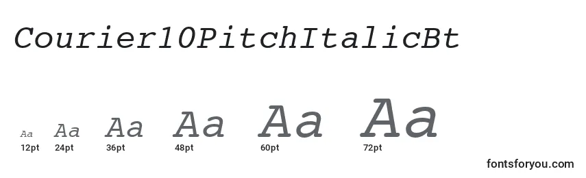 Courier10PitchItalicBt Font Sizes