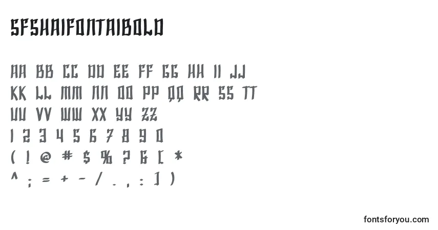 Fuente SfShaiFontaiBold - alfabeto, números, caracteres especiales