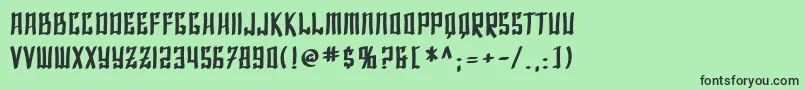 Шрифт SfShaiFontaiBold – чёрные шрифты на зелёном фоне