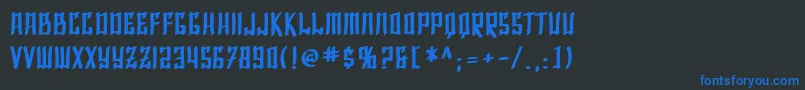 フォントSfShaiFontaiBold – 黒い背景に青い文字