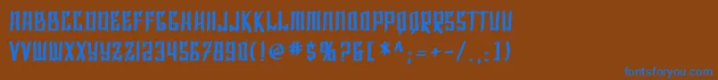 フォントSfShaiFontaiBold – 茶色の背景に青い文字