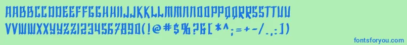 SfShaiFontaiBold-Schriftart – Blaue Schriften auf grünem Hintergrund