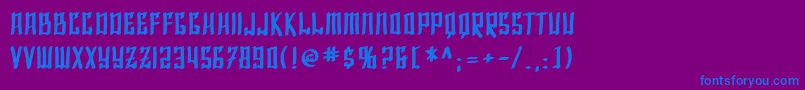 SfShaiFontaiBold-Schriftart – Blaue Schriften auf violettem Hintergrund
