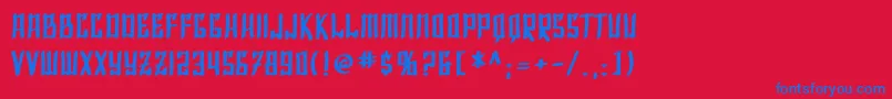 Czcionka SfShaiFontaiBold – niebieskie czcionki na czerwonym tle