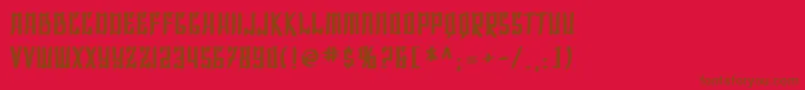 フォントSfShaiFontaiBold – 赤い背景に茶色の文字
