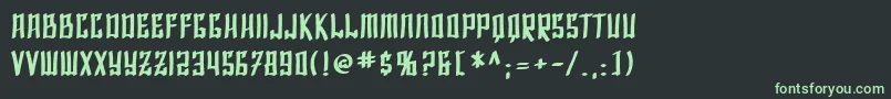 Шрифт SfShaiFontaiBold – зелёные шрифты на чёрном фоне