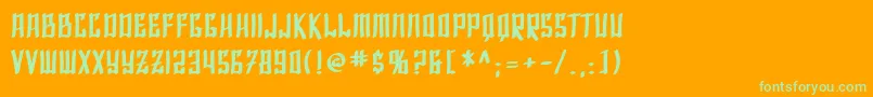 SfShaiFontaiBold Font – Green Fonts on Orange Background