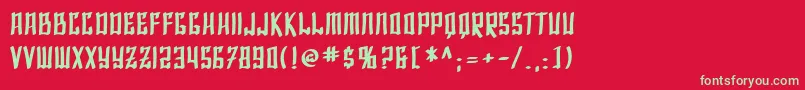 フォントSfShaiFontaiBold – 赤い背景に緑の文字