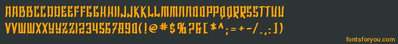 SfShaiFontaiBold-Schriftart – Orangefarbene Schriften auf schwarzem Hintergrund