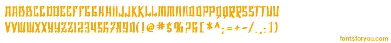 SfShaiFontaiBold-Schriftart – Orangefarbene Schriften auf weißem Hintergrund