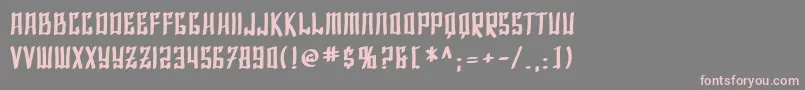 SfShaiFontaiBold-fontti – vaaleanpunaiset fontit harmaalla taustalla