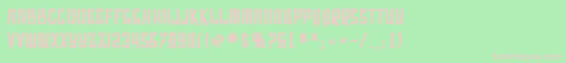 SfShaiFontaiBold-fontti – vaaleanpunaiset fontit vihreällä taustalla