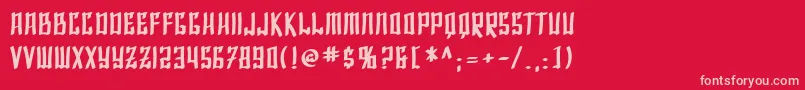 SfShaiFontaiBold-Schriftart – Rosa Schriften auf rotem Hintergrund