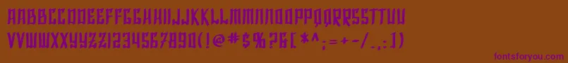 SfShaiFontaiBold Font – Purple Fonts on Brown Background