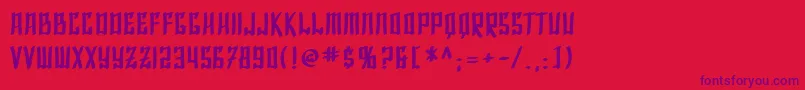 Czcionka SfShaiFontaiBold – fioletowe czcionki na czerwonym tle