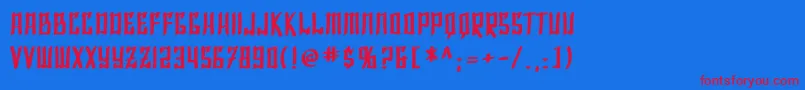 SfShaiFontaiBold Font – Red Fonts on Blue Background