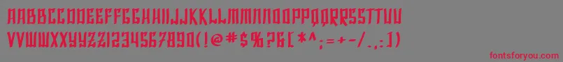 フォントSfShaiFontaiBold – 赤い文字の灰色の背景