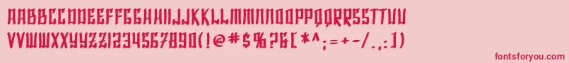 フォントSfShaiFontaiBold – ピンクの背景に赤い文字